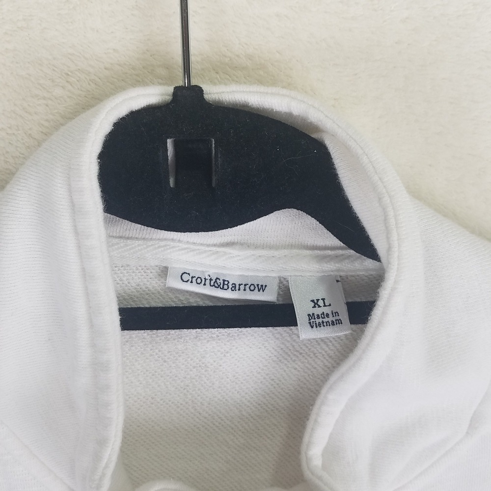 Croft & Barrow Womens White Full Zip Sweatshirt Jacket Size XL Mock Neck Pockets - Picture 4 of 6